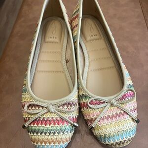 Joie Colorful Woven Flats with Bow